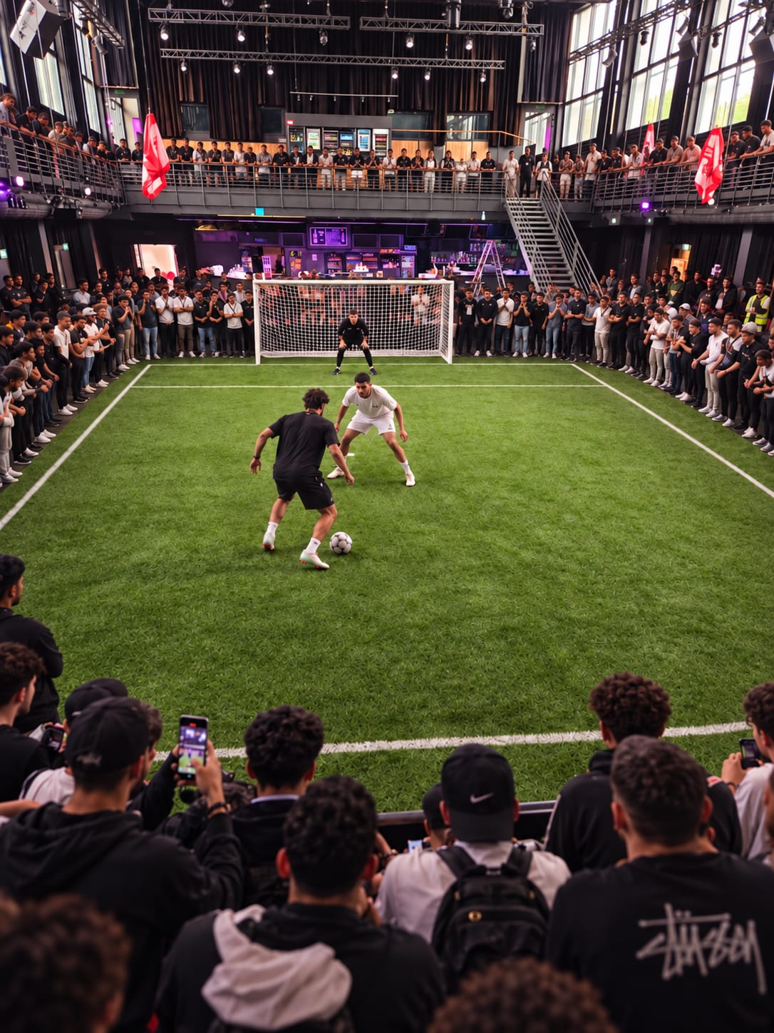 X-TRA-Visual: Indoor-1VS1-Arena mit Publikum auf beiden Ebenen